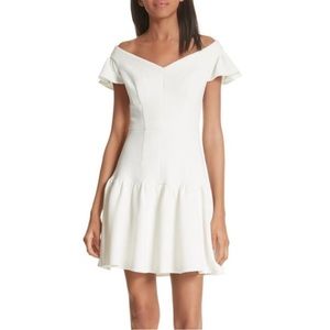 Rebecca‎ Taylor textured stretch off the shoulder skater dress